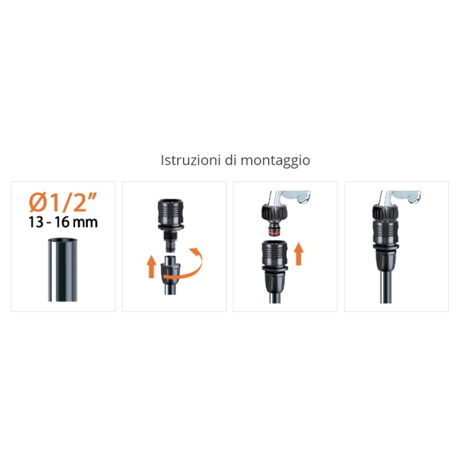 Vendita online Raccordo automatico per tubo collettore 1/2” (13-16 mm.) art.91009